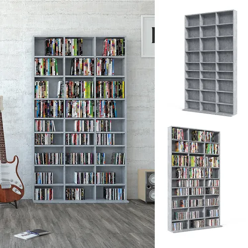 Vicco CD-Regal Jukebox, Weiß, 102 x 178 cm - CD-Regal in elegantem Weiß, bietet 20 Ablageflächen für Ihre CDs und ist kratzfest, ideal für ein aufgeräumtes Zuhause.