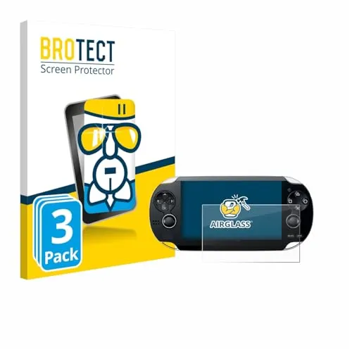 BROTECT 3 Stück Schutzglas für Sony Playstation PS Vita Schutzfolie Panzer Folie Glas Displayschutz Made in Germany [Kratzfest 9H, Anti-Fingerprint]
