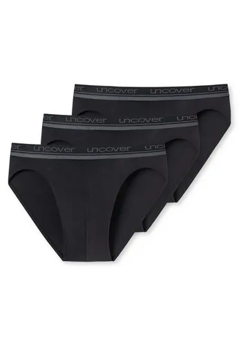 Uncover by Schiesser Rio Slip - 3er Pack (M Schwarz) - Herren-Slips mit Logo-Webgummibund, komfortabel und formstabil in elastischer Single-Jersey-Qualität für optimalen Tragekomfort.