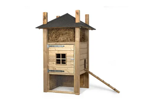 FATMOOSE Freigehege RabbitRest Retreat - Premium Kaninchenstall 110x110 cm - Robuster Kaninchenstall mit Auslauf für draußen, handgefertigt aus imprägniertem Kiefernholz. Raubtiersicher und wetterfest, ideal für die sichere Haltung von Kleintieren im Garten.