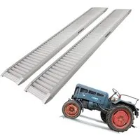 TrutzHolm® ALU Auffahrrampe 200 cm - 2000 kg/Paar - Laderampen aus leichtem Aluminium mit extrem hoher Stabilität, maximal belastbar bis 2000 kg. Der Anti-Rutsch-Untergrund sorgt für sicheres Arbeiten.