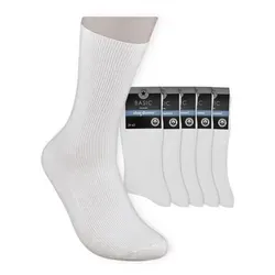 Die Sockenbude Gesundheitssocken WHITE (Bund, 5-Paar, weiß kochfest) ohne Gummi 39/42