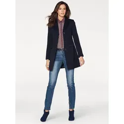 heine Blusenblazer Longblazer, marine - Eleganter Blusenblazer in Marine für stilbewusste Frauen, aus pflegeleichtem Material mit langem Arm und Reverskragen, ideal für schicke Anlässe.