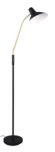 Trio Stehleuchte »Traveller« – Schwarz mit Messingarm - Moderne Stehleuchte »Traveller« in Schwarz mit verstellbarem Messingarm für individuelle Lichtausrichtung. Ideal als Leseleuchte, fügt sich perfekt in jedes Wohnambiente ein.