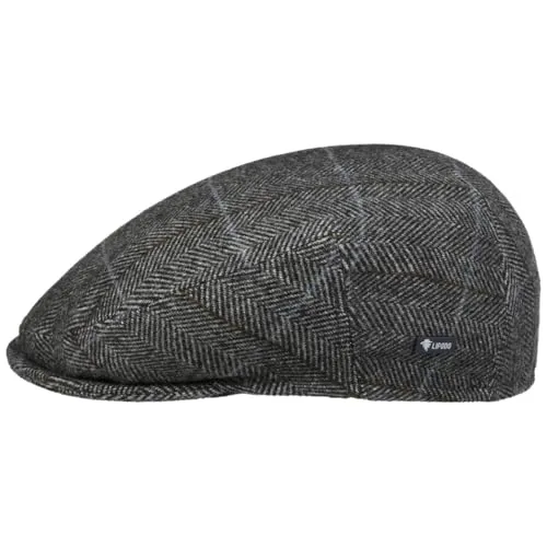 Lipodo Herren Flatcap Karomuster - Gefütterte Schiebermütze aus Wolle, Made in Italy, Anthrazit, 60 cm - Hochwertige Herren Schiebermütze mit 70% Wolle für warme Ohren im Herbst/Winter. Zeitloses Karomuster und sportliches Design machen sie zum idealen Accessoire für jeden Look.