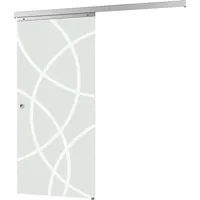 inova Glasschiebetür Kreisförmig Satiniert 1025 x 2200 mm - Komplettset mit Soft-Close - Vielseitige Glasschiebetür für platzsparende Lösungen, mit robustem Sicherheitsglas und leisen Laufwagen. Einfach zu montieren, ideal für jeden Raum.