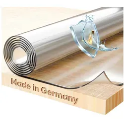 Beautex Tischdecke Glasklar Folie 2 mm + abgeschrägte Kante, transparente Tischdecke (1-tlg) Eckig | 50 cm x 90 cm