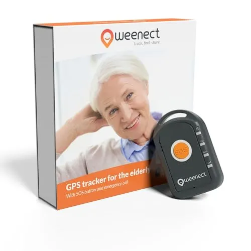 Weenect Silver – GPS-Notruf für Senioren mit SOS-Taste - GPS-Tracker für Senioren mit unbegrenzter Reichweite und 7 Tagen Akkulaufzeit. Ideal zur sicheren häuslichen Pflege und Sturzerkennung.