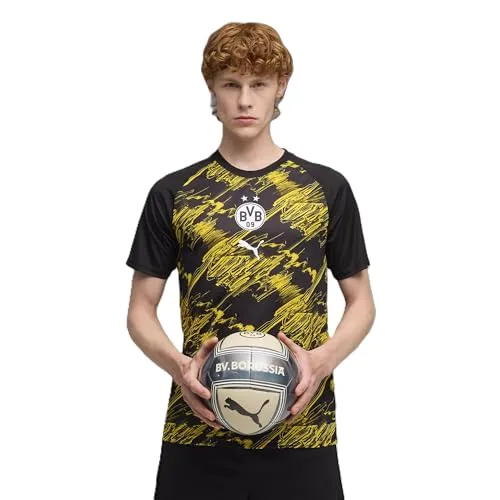 Puma BVB Warm Up Jersey puma black-faster yellow (01) XXL - Stylisches BVB Warm Up Jersey von Puma für Herren. Ideal für Freizeit und Alltag, bietet es Komfort dank des technischen Materials, das Feuchtigkeit ableitet. Perfekt für Fans, die ihre Leidenschaft für Borussia Dortmund zeigen möchten.