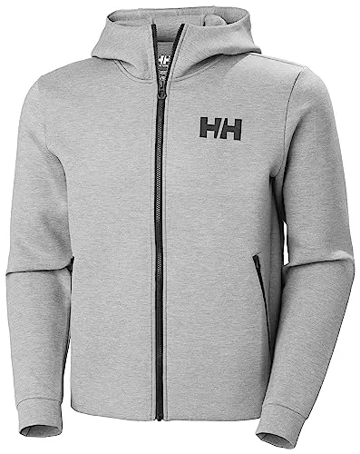 Helly Hansen HP Ocean Full Zip Jacket 2.0 - Grey Melange (949) L - Outdoor Freizeitjacke für Herren, umweltfreundlich aus über 50% recycelten Materialien, ideal für Segeln mit maximaler Bewegungsfreiheit dank 4-Wege-Stretch.
