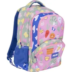 Green&Grow 21L Schulrucksack MILAN - Grün - Vielseitiger Schulrucksack mit schützendem Laptopfach und praktischen Netztaschen. Ideal für Schule und Reisen, stylisch mit Pflanzenmotiven. Verstellbare Gurte und atmungsaktiver Rücken sorgen für Komfort.