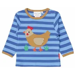 Toby Tiger Longsleeve "Clucky Chicken" in Blau/Hellblau, Größe 92 - Entzückendes Longsleeve "Clucky Chicken" in Blau/Hellblau für Babys. Aus 100% Bio-Baumwolle gefertigt, bietet es höchsten Tragekomfort und ist mit praktischen Druckknöpfen ausgestattet. Perfekt für jeden Tag!