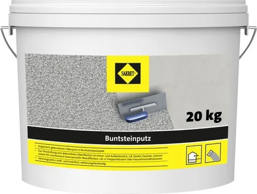 SAKRET Buntsteinputz grau 20 kg - Hochwertiger Putz in Grau, ideal für kreative Wandgestaltungen. Mit 20 kg optimal für vielseitige Anwendungen im Innen- und Außenbereich.
