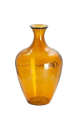GILDE große Deko Vase XL aus recyceltem Glas - Arturo in Orange-Gelb, 65 cm - Vasen: Stilvolle Bodenvase aus Recycleglas, ideal als Eyecatcher in jedem Raum. Höhe 65 cm, perfekt für verschiedene Einrichtungsstile.
