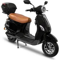 E-Motorroller ROLEKTRO "Retro 45 Lithium, V. 2021" - Motorroller mit klassischem Design, 45 km/h Höchstgeschwindigkeit und bis zu 70 km Reichweite. Ausgestattet mit USB-Anschluss und integrierter Alarmanlage für maximalen Komfort und Sicherheit.