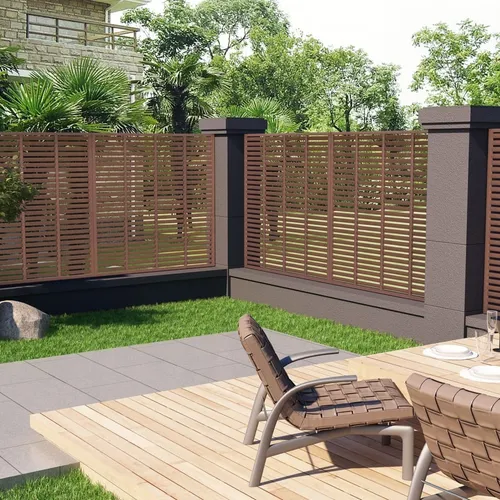 vidaXL Lamellenzaun WPC 180x180 cm Grau - Gartenzäune mit modernem Latten-Design für Sicht- und Windschutz. Hergestellt aus langlebigem WPC, benötigt keine Behandlung und ist witterungsbeständig.
