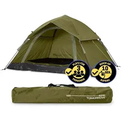 Lumaland Kuppelzelt Wurfzelt für 3 Personen - Kuppelzelt für 3 Personen, leichtes Pop Up Design, wasserdicht und ideal für Campingabenteuer in der Natur.