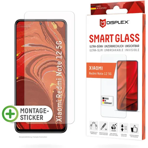Displex Smart Glass, Displayschutzfolie (1 Stk., Xiaomi Poco X5, Xiaomi Redmi Note 12, Xiaomi Redmi Note 12 5G) (01812)