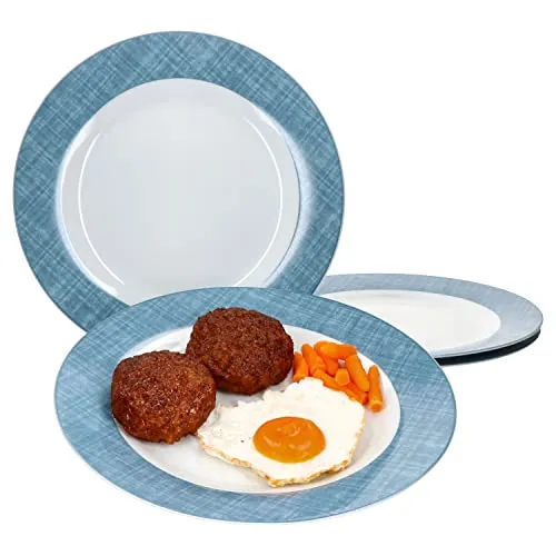Ritzenhoff & Breker Brazil Speiseteller 4-er Set Blau - Speiseteller-Set für 4 Personen, 27cm Durchmesser, aus hochwertigem Marken-Porzellan, mikrowellen- und spülmaschinengeeignet - ideal für warme & kalte Speisen.
