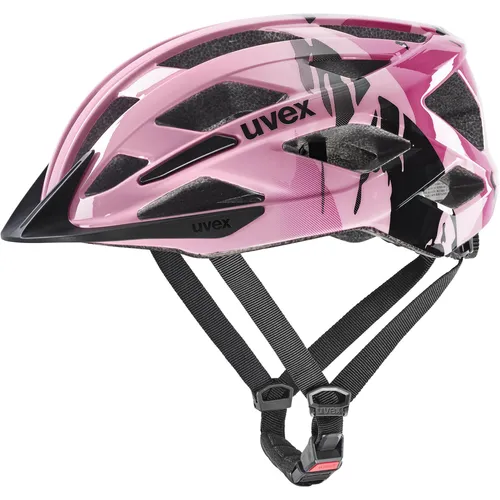 uvex air Wing 2 - Leichter Fahrradhelm für Kinder mit individueller Anpassung und LED-Erweiterung - Strawberry-Black - Leichter Fahrradhelm mit höchster Schlagfestigkeit, ideal für Kinder. Optimal anpassbar durch das uvex 3D IAS System und bequemes FAS-Gurtband. Erweiterbar mit einem LED-Licht für zusätzliche Sichtbarkeit.