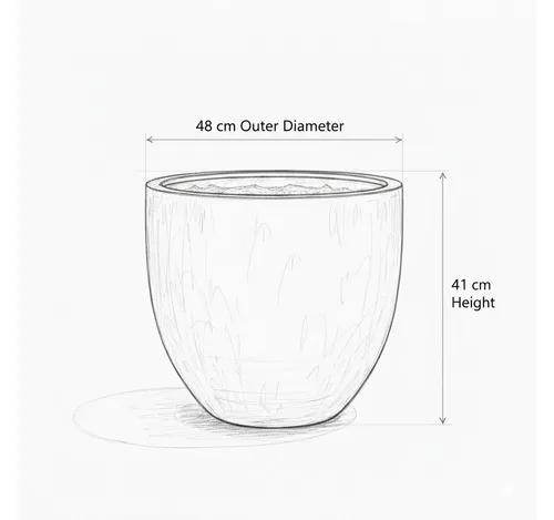 Teramico Pflanzkübel "Egg Pot" Antik Grau Ø 48cm – XXL für Ihre Pflanzen - Der XXL Pflanzkübel "Egg Pot" (Ø 48cm) in Antik Grau bietet viel Platz für große Pflanzen. Mit frostfestem, glasiertem Steinzeug und modernem Design ist er ideal für den Garten oder die Terrasse.