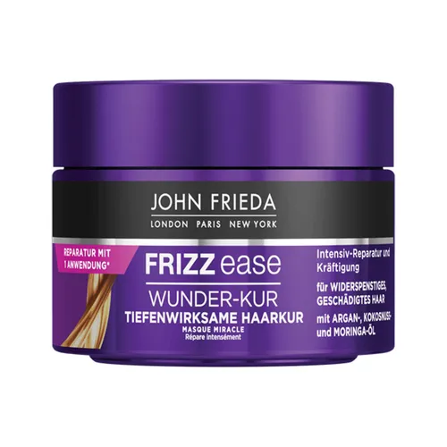 JOHN FRIEDA Frizz Ease Wunder-Kur 250 ml - Haarkur für Männer, tiefenwirksam mit Intensiv-Reparatur und Kräftigung - das perfekte wöchentliche Verwöhnprogramm für geschmeidige Haare.