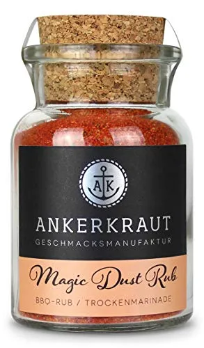 Ankerkraut Magic Dust, BBQ-Rub, Marinade für Fleisch, Gewürzmischung zum Grillen, 100g Korkenglas