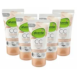 dm-drogerie markt GmbH & Co. KG Getönte Gesichtscreme cc Color Correction Perfekter Teint LSF 6 - 5 x 50 ml, Getönte Tagescreme, alverde Naturkosmetik