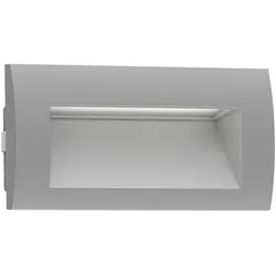 ledscom.de LED Wandeinbauleuchte ZIBAL – IP65 Downlight für außen, grau matt - Lampen für außen, blendfreies Licht für Treppen, Terrassen und Gärten. Robustes Aluminiumgehäuse schützt vor Wettereinflüssen. Energieeffiziente 3,3 W LED mit 209 lm, sofort betriebsbereit ohne Transformator.