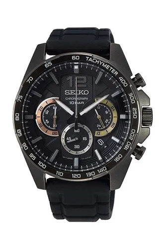 Seiko Herren-Uhr Quarz Edelstahl mit Silikonband SSB349P1 - Robust und wasserdicht bis 100 Meter, ideal für aktive Männer mit Stil