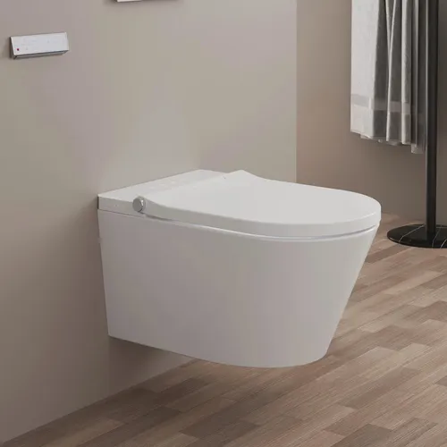 Kronenbach Tube Dusch-WC spülrandlos inkl. WC-Sitz - Sanitäranlagen & Zubehör, spülrandlos mit innovativer Nano-Versiegelung und einem Wrapover WC-Sitz mit Absenkautomatik für maximalen Komfort.