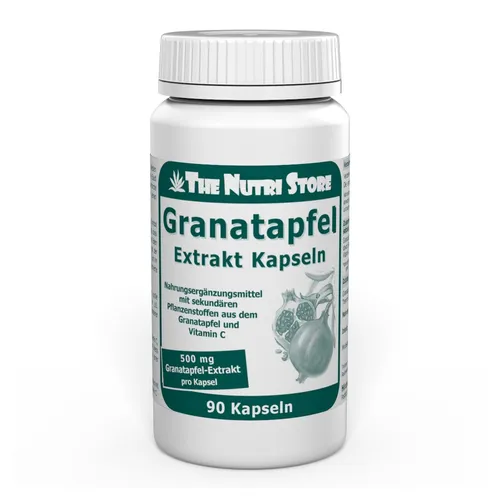 Granatapfel Extrakt 500 mg Kapseln - 90 Stück - Hochwertige Granatapfel Extrakt Kapseln mit 500 mg pro Portion. Ideal zur Unterstützung der täglichen Ernährung. Praktische 90 Stück Packung für eine langanhaltende Versorgung.