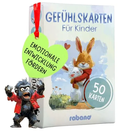 Gefühlskarten für Kinder - Emotionen entdecken und benennen - 50 Karten für Kindergarten & Grundschule - Entdecken Sie mit unseren 50 liebevoll gestalteten Karten die Welt der Emotionen. Ideal für den Einsatz in Bildungseinrichtungen, fördern sie das Verständnis und den Austausch über Gefühle. Robuste Qualität für kleine Hände!