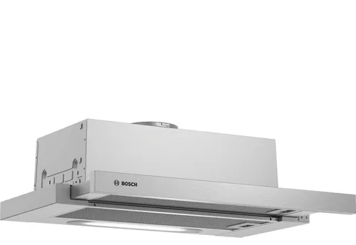 Bosch Serie 4 DFT63AC50 - Flachschirmhaube mit 368 m3/h - Dunstabzugshaube mit eleganter Einbauoption, 3 Leistungsstufen und energiesparender LED-Beleuchtung für optimale Kochfeldausleuchtung. Ideal für moderne Küchen!