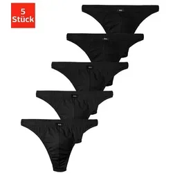 H.I.S String Herren Unterhose (Packung, 5-St) in Baumwollstretch-Qualität schwarz 4 (S)