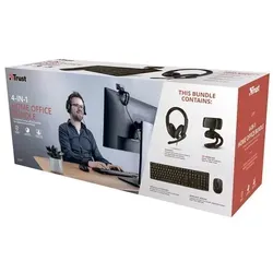 Qoby 4-in-1 Home Office Set - Keyboard, mouse, headset and web camera set - Nordisch - Schwarz