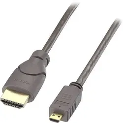 Lindy HDMI Kabel (Typ A) - micro HDMI (Typ D) (0.50 m) - Hochwertiges HDMI Kabel, 0.50 m lang, ideal für die Verbindung von Geräten mit micro HDMI. Robuste Bauweise für zuverlässige Signalübertragung.