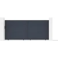 Casanoov Schiebetor Carpatia 400x180cm Grau – Aluminium Design - Modernes Schiebetor aus Aluminium, 390x178 cm, korrosionsbeständig und einfach zu installieren. Perfekte Kombination aus Sicherheit und Privatsphäre für Ihren Außenbereich.