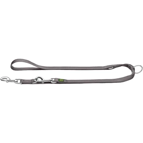 HUNTER Verstellbare Hundeführleine grau - Klassische Hundeleinen, 3-fach verstellbar für optimale Anpassung, aus robustem und pflegeleichtem Nylon – ideal für alle Aktivitäten mit Ihrem Hund.