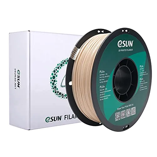 eSUN PLA+ Filament 1.75mm, 3D Drucker Filament PLA Plus, Maßgenauigkeit +/-0.03 mm, 3kg Spule (6.6 LBS) 3D Druck Filament für 3D Drucker, Knochen Weiß