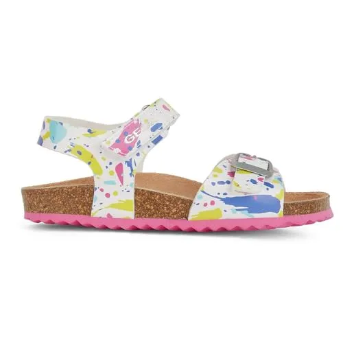 Geox Mädchen J Adriel Girl C Sandal, C0563 White Fuchsia, 32 EU