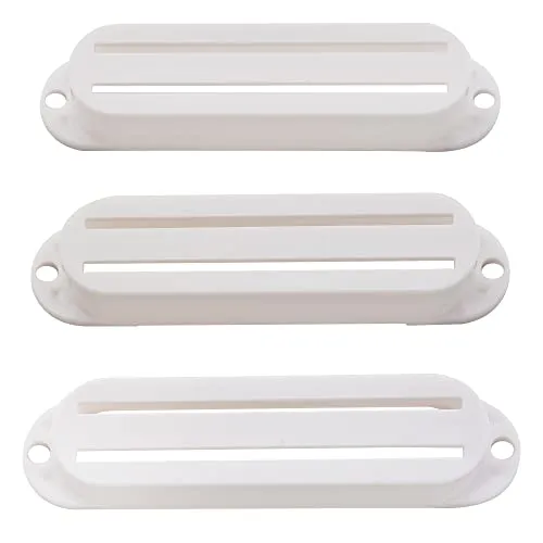 Musiclily Hot Rail Gitarre Single-Coil-Sized Humbucker Pickup Covers Tonabnehmer Abedeckungen Set für Strat Style, Weiß (3er Set)