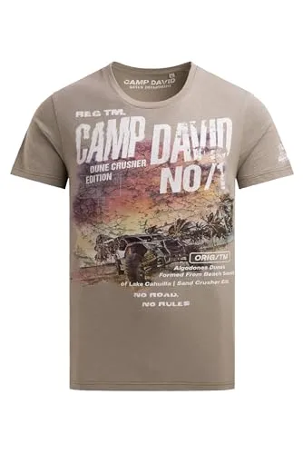 Camp David Herren T-Shirt Rundhals Rock Ridge, 4XL - Stylisches Herren T-Shirt mit Rundhalsausschnitt und modernem Photoprint im Used Look. Ideal für lässige Outfits und Freizeitaktivitäten. Bequeme Passform und hochwertige Verarbeitung.