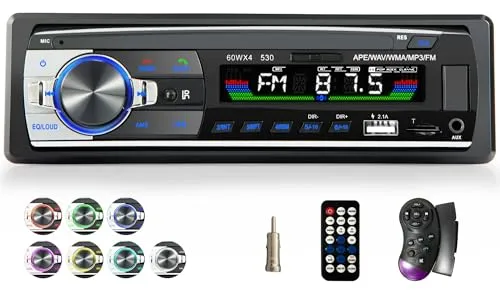 iFreGo Autoradio mit Bluetooth und Freisprecheinrichtung - Multifunktionales 1-DIN Autoradio mit Bluetooth 5.0, ermöglicht sicheres Freisprechen und bietet 7 einstellbare Farben. Genießen Sie Ihre Musik über USB, TF-Karte oder AUX und profitieren Sie von 18 Senderspeichern für ein optimales Hörerlebnis.