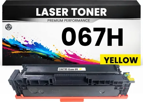 Toner Cartridge 067H Yellow für Canon - Hochwertige Alternative - Kompatible Gelb-Toner für Canon Drucker, ideal für Büro und Homeoffice. Überzeugt durch konstante Druckqualität und hohe Seitenleistung von bis zu 2350 Seiten. Einfaches Plug & Print für reibungslosen Einsatz.