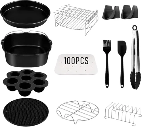 Airfryer xxl zubehör für Philips 6,2L 3000, heißluftfritteuse zubehör für COSORI 5,5L, COSORI Turboblaze 6L, COSORI Dual Blaze 6,4L quadratische air fryer, Einsatz für heissluft fritteuse