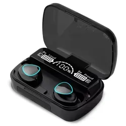 Kabellose Bluetooth 5.1 Kopfhörer M10 - Schwarz - In-Ear Kopfhörer mit 4-Mikrofon Noise Cancelling, IPX7 wasserdicht und Touch-Control für einfachen Zugriff auf Funktionen. Ideal für Musik und Anrufe, bequem und ergonomisch.