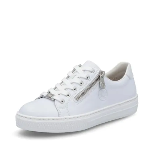 Rieker Damen Low-Top Sneaker L59L1 - Damen-Sneaker aus Glattleder mit flacher TR-Sohle, ideal für Freizeit und Alltag, bieten Komfort und Stil mit praktischem Reißverschluss.