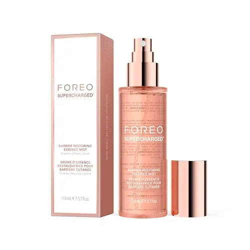 FOREO SUPERCHARGED Hautbarriere erneuerndes Essenz-Spray, 110ml - kollagenverstärkende Feuchtigkeitsspray Gesicht - Kollagenpeptide, Niacinamid, Centella Asiatica, Panthenol - Spray für alle Hauttypen
