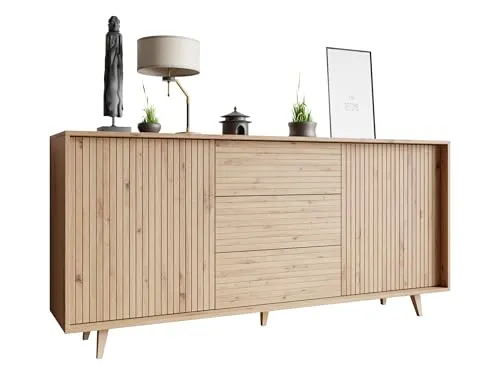 MIRJAN24 Kommode Ferido 2D3SZ - Moderne Kommode mit zwei Drehtüren und drei Schubladen, griffloses Öffnungssystem 'push to open' für einfachen Zugriff, ideal für stilvolle Aufbewahrung.